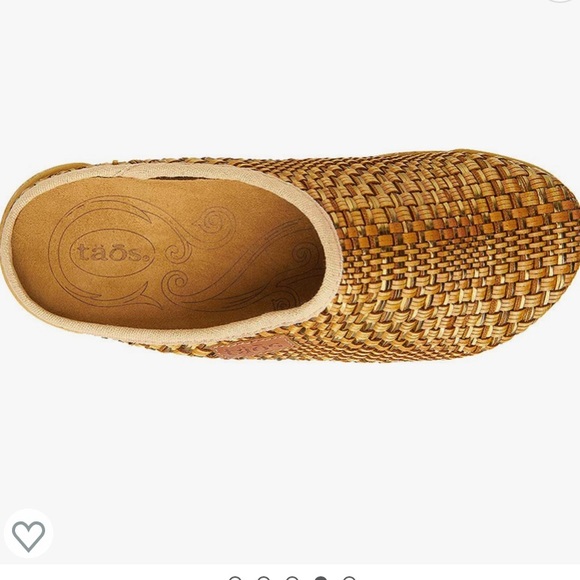 TAOS PRIMAVERA WOVEN SLIP ON MULE IN TAN/BRONZE SIZE 37 ( 6-6.5 ) NWOT - Picture 12 of 13